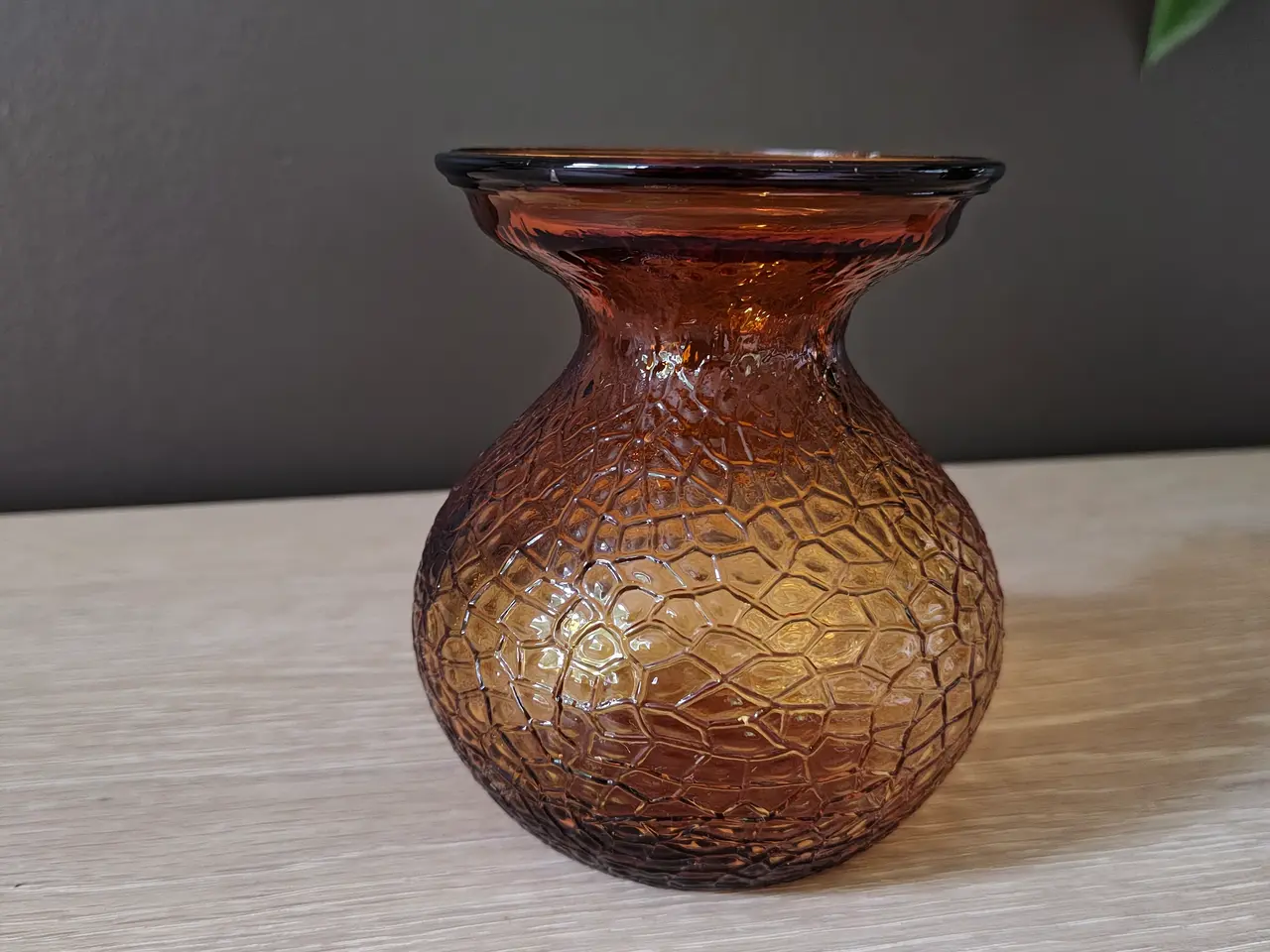 Billede 1 - Flot ravfarvet hyacintvase