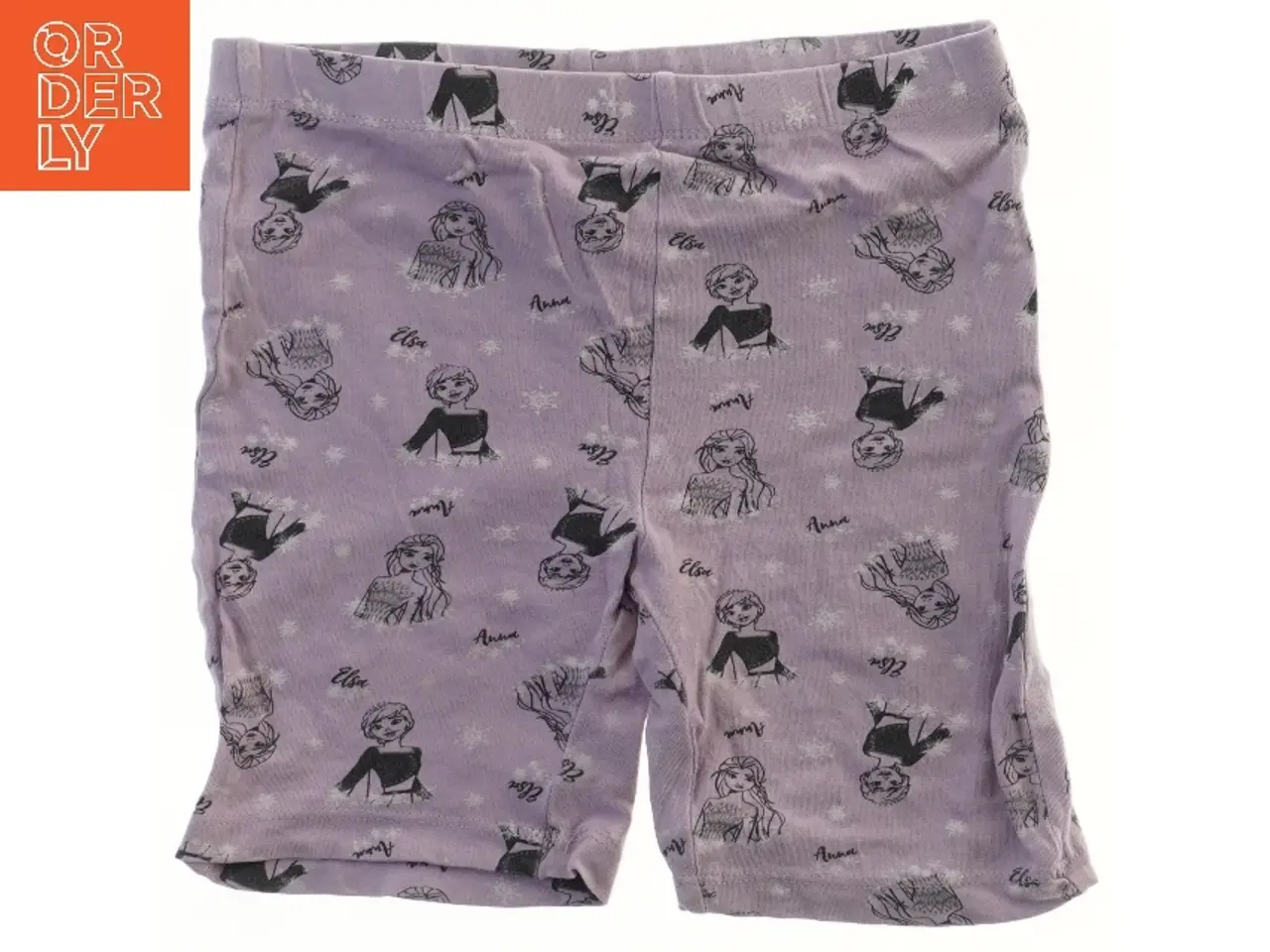 Billede 1 - Lilla shorts med Anna og Elsa motiv fra Frozen (str. 110)