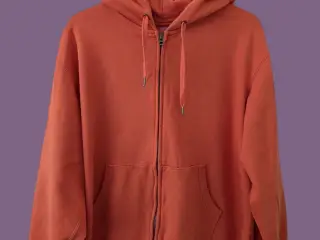 Uniqlo Orange hættetrøje med lynlås