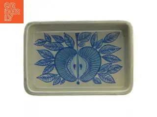 Keramik fade med blå mønster fra West-Germany (str. 14x9,5 cm)