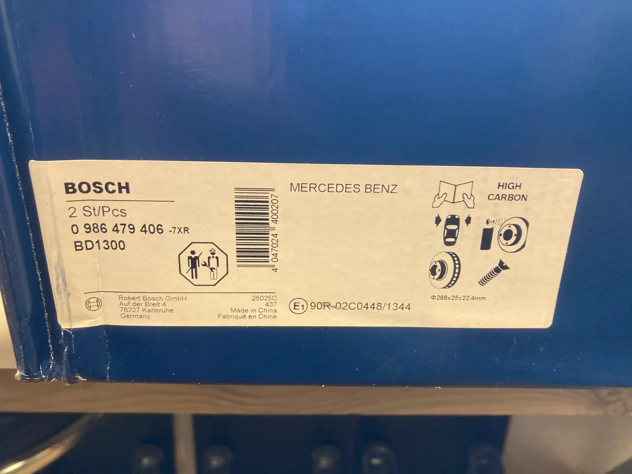Billede 3 - Nye Bosch skivebremser foran til Mercedes Benz c
