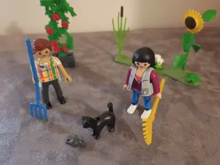 Playmobil havearbejde med kat ogus