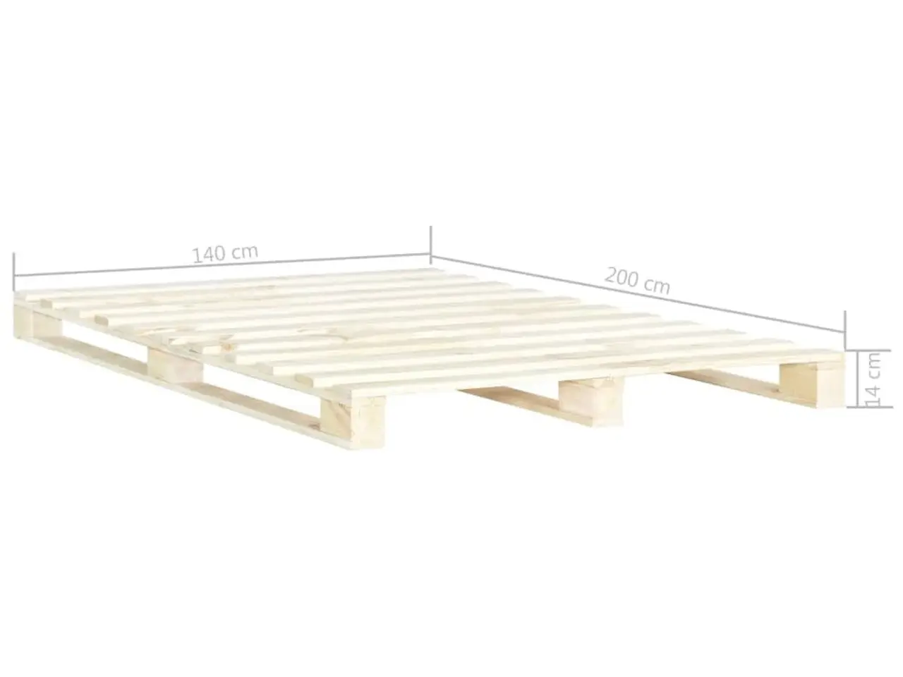 Billede 6 - Pallesengestel 140x200 cm massivt fyrretræ