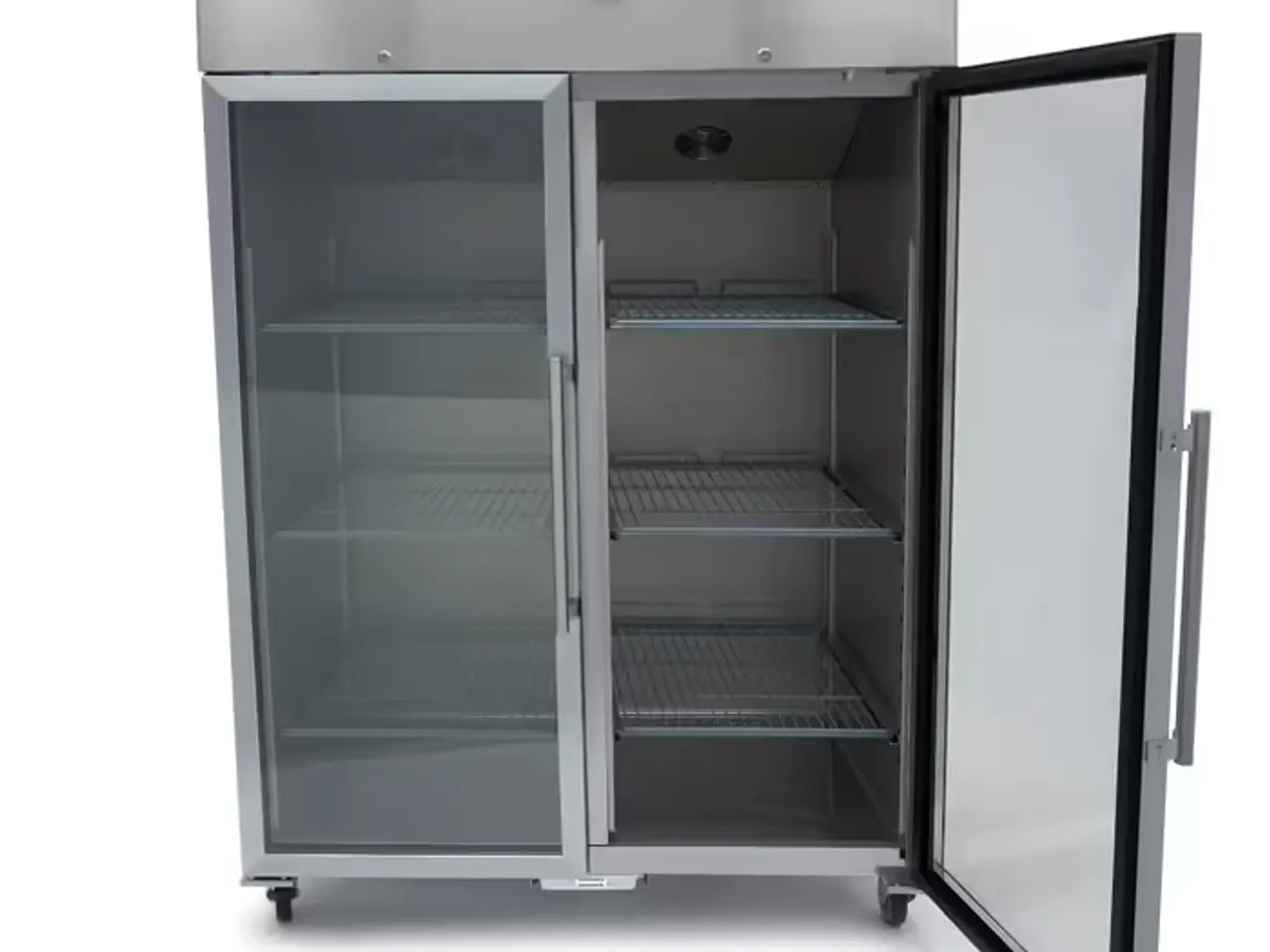 Billede 3 - Industrikøleskab med glasdør 1200L – rustfrit stal