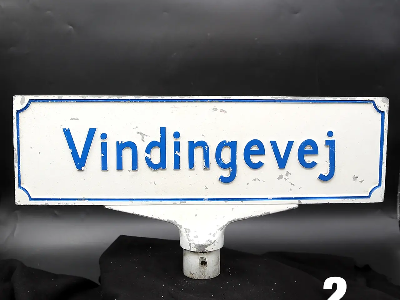 Billede 9 - Vintage dansk vejskilt “Vindingevej” i aluminium
