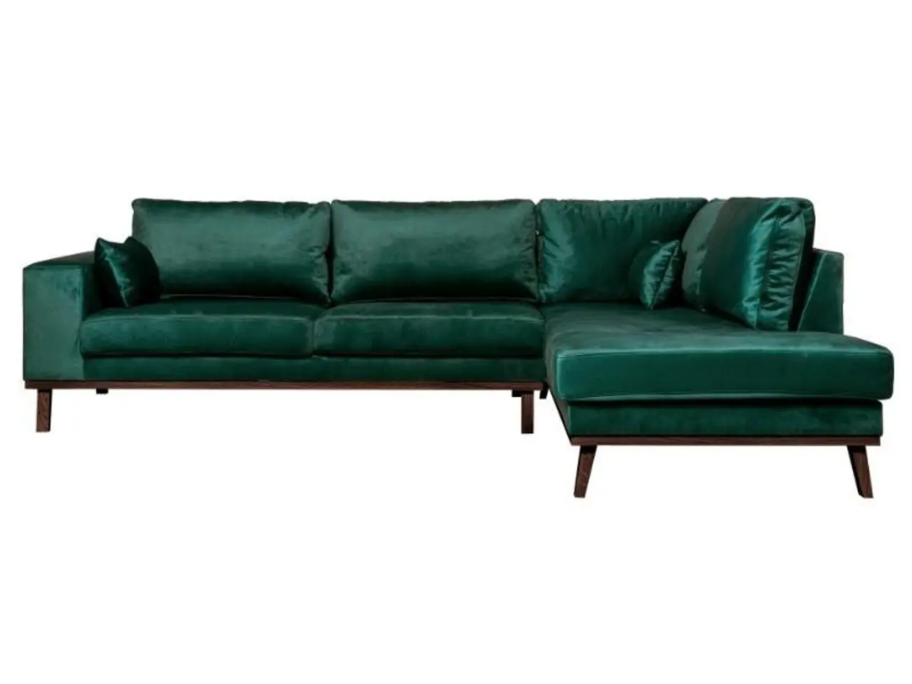 Billede 3 - Simone hjørnesofa med åben ende - højrevendt, grøn velour