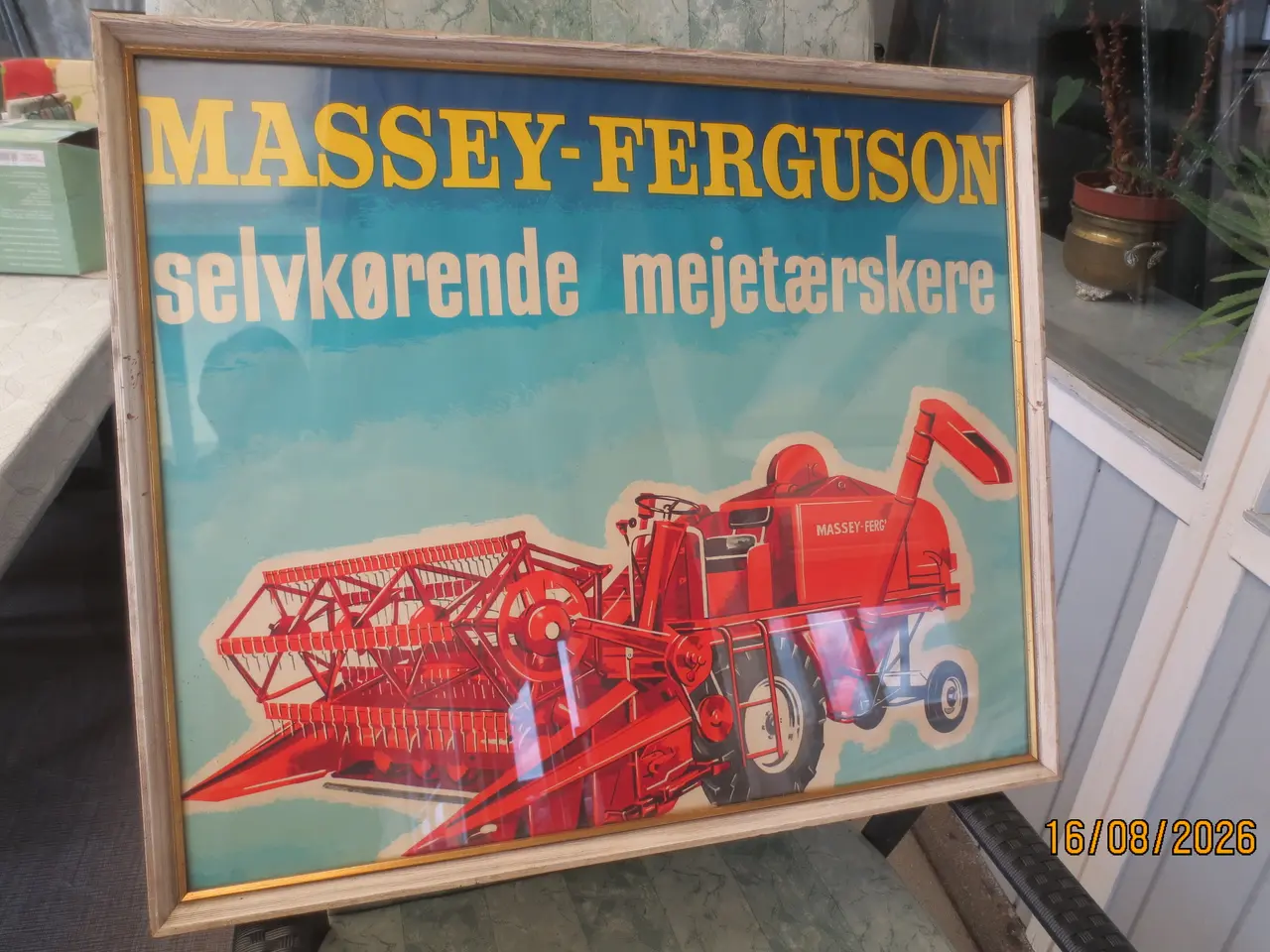 Billede 1 - 1 stk Plakat Massey Ferguson Mejetærsker