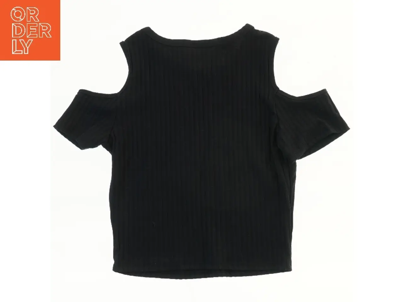 Billede 2 - Sort t-shirt med åbne skuldre fra SHEIN (str. 176)