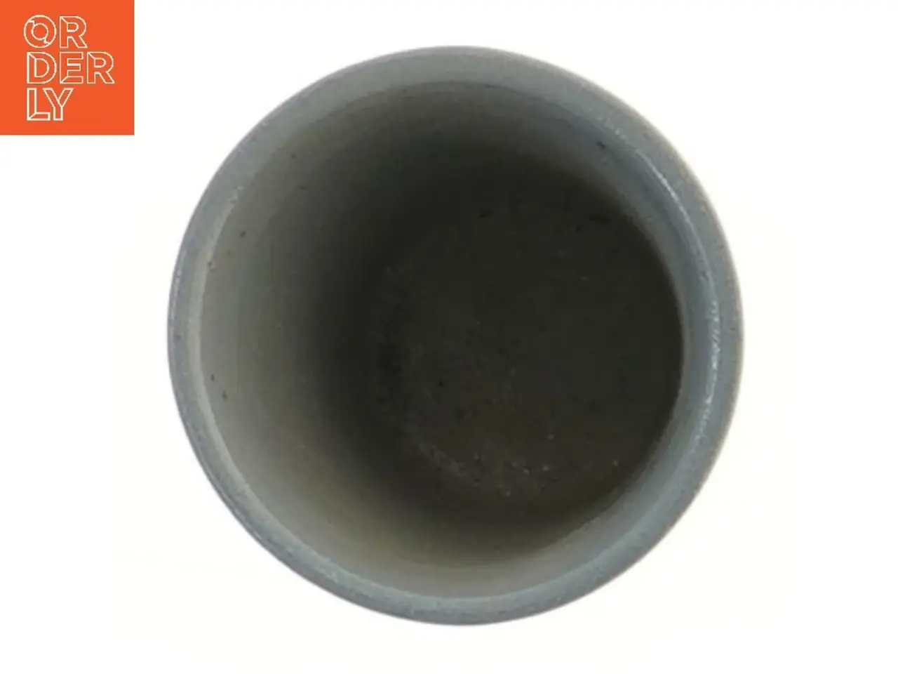 Billede 2 - Keramikvase med blå dekoration (str. Ø 7 cm længde 8 cm)