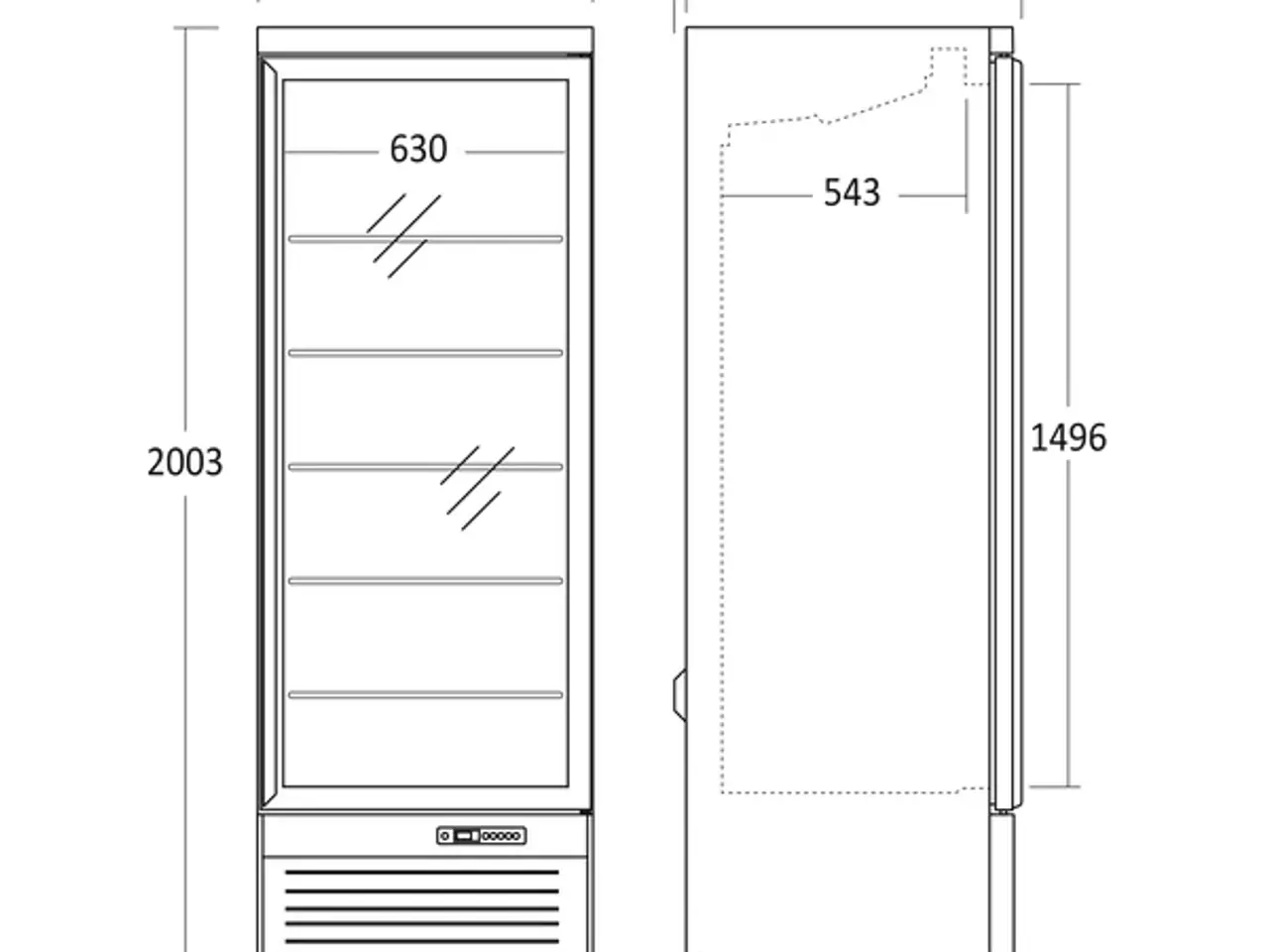 Billede 4 - Displaykøleskab 614 Liter – DC614BB – sort