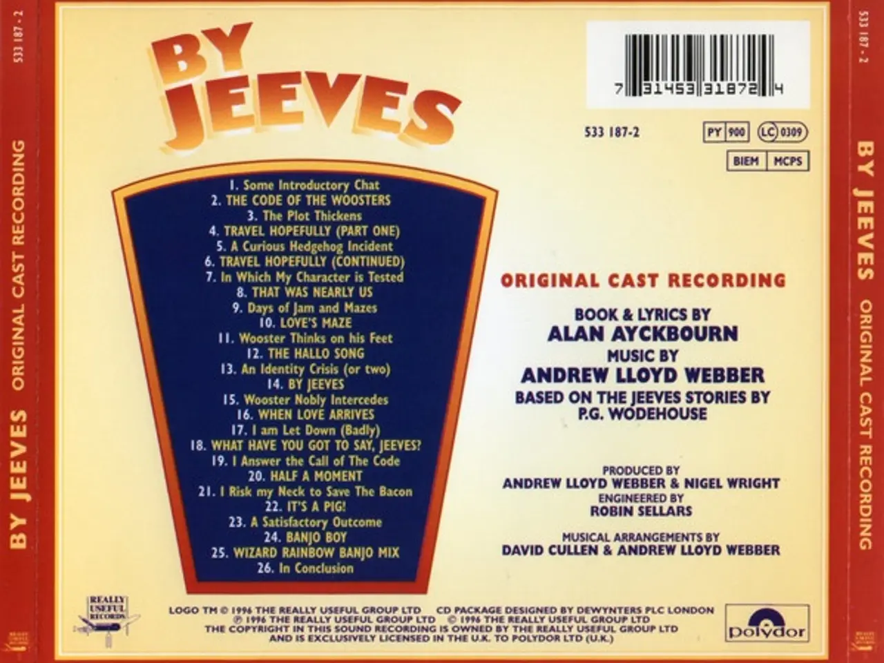 Billede 2 - Andrew Lloyd Webber &… – By Jeeves – CD