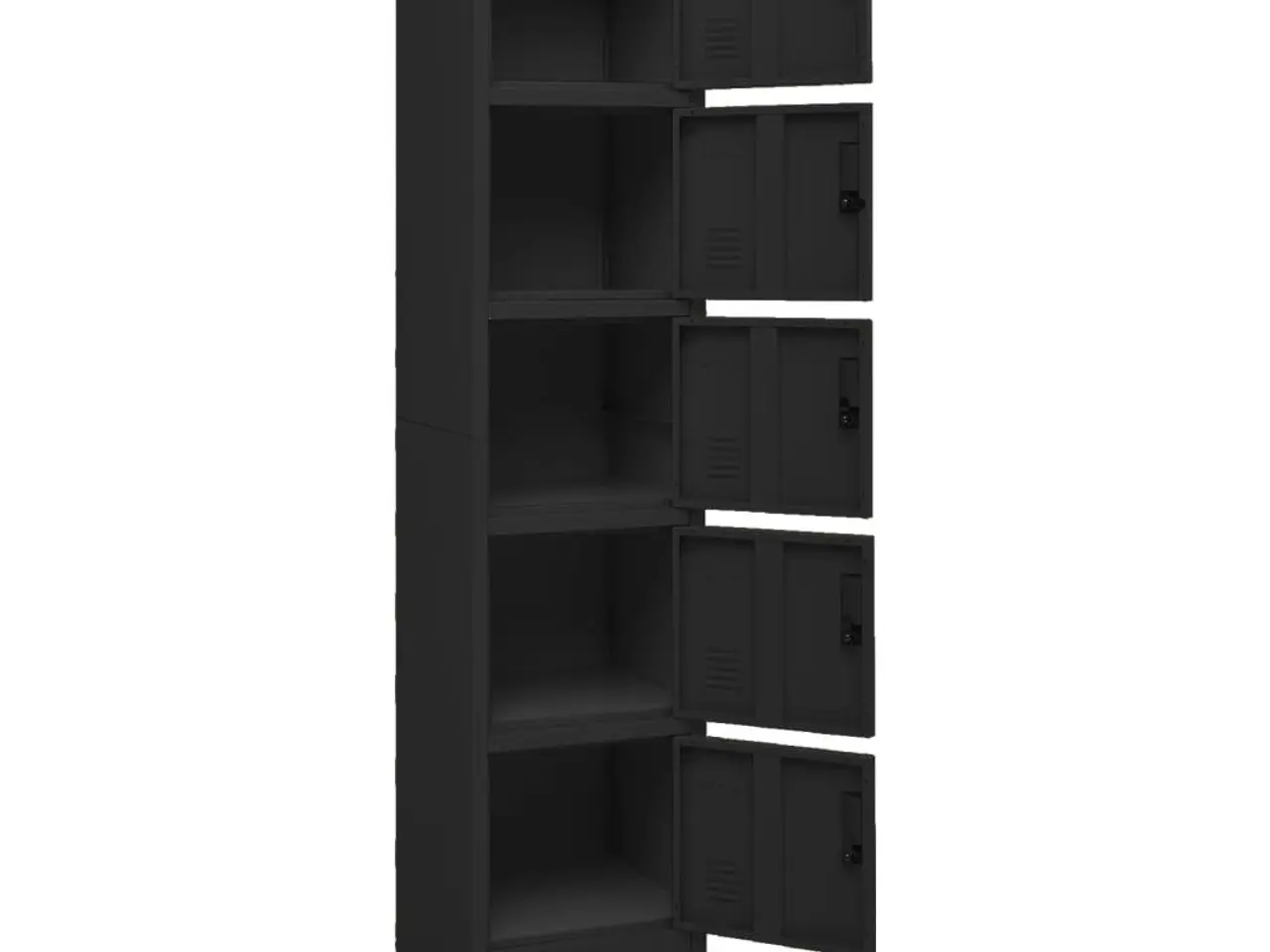 Billede 5 - Skab i stål med 5 låger - 38 × 40 × 180 cm, sort