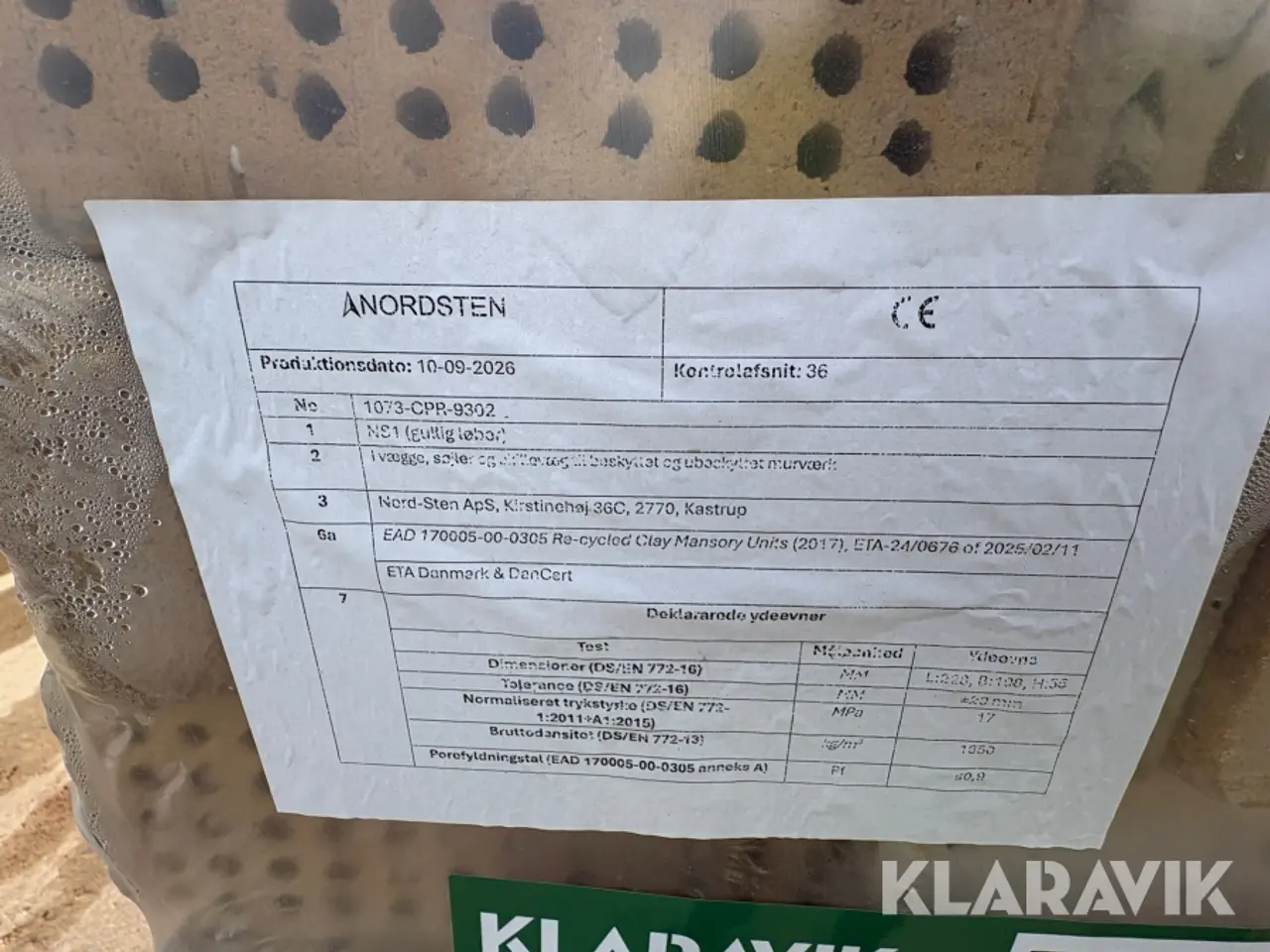 Billede 6 - Genbrugsmursten ca. 320 sten pr palle - 42 paller i alt.