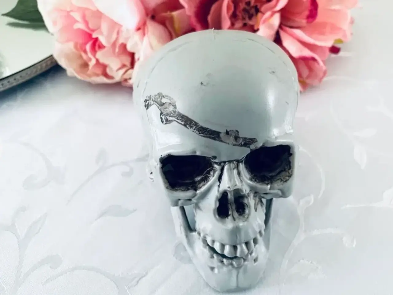 Billede 1 - Skelet hoved til halloween dekoration