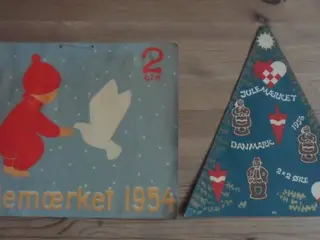 GAMLE JULEMÆRKE PLAKATER fra 1954 og 1956