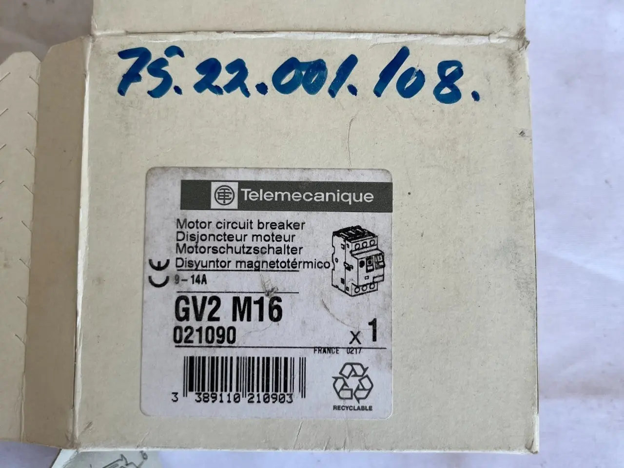 Billede 4 - Telemecanique GV2 M16 Motor automatsikring 9-14A