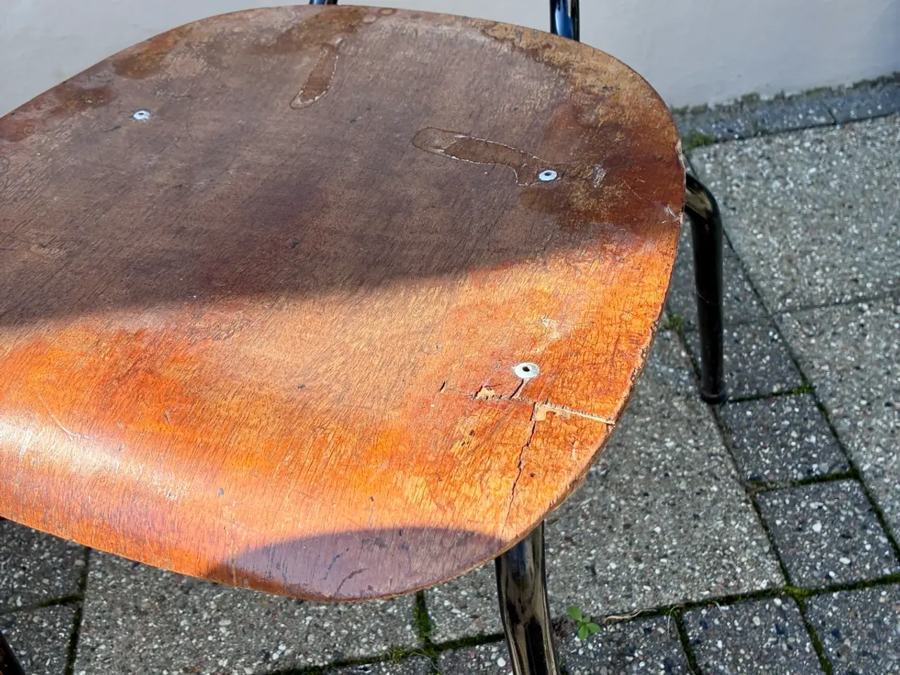 Billede 6 - 5 stk. 60’er skolestol teak / metal