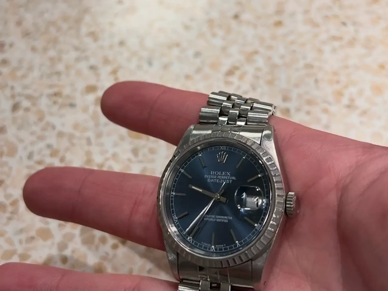 Billede 5 - Rolex Datejust 16220 – blå skive, Jubilee-lænke (1