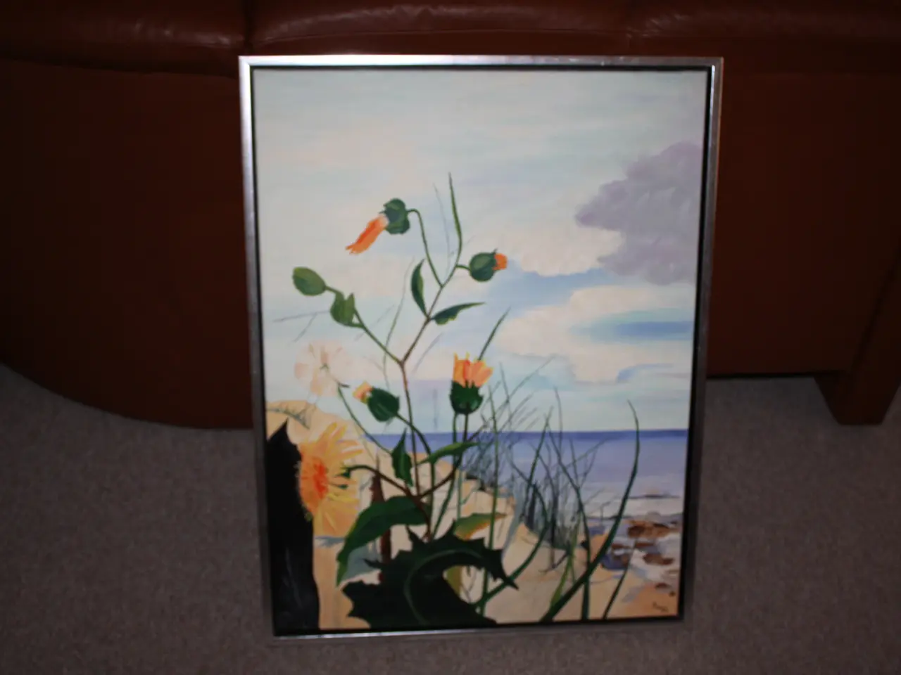 Billede 4 - Maleri med signature 84 cm x 64 cm