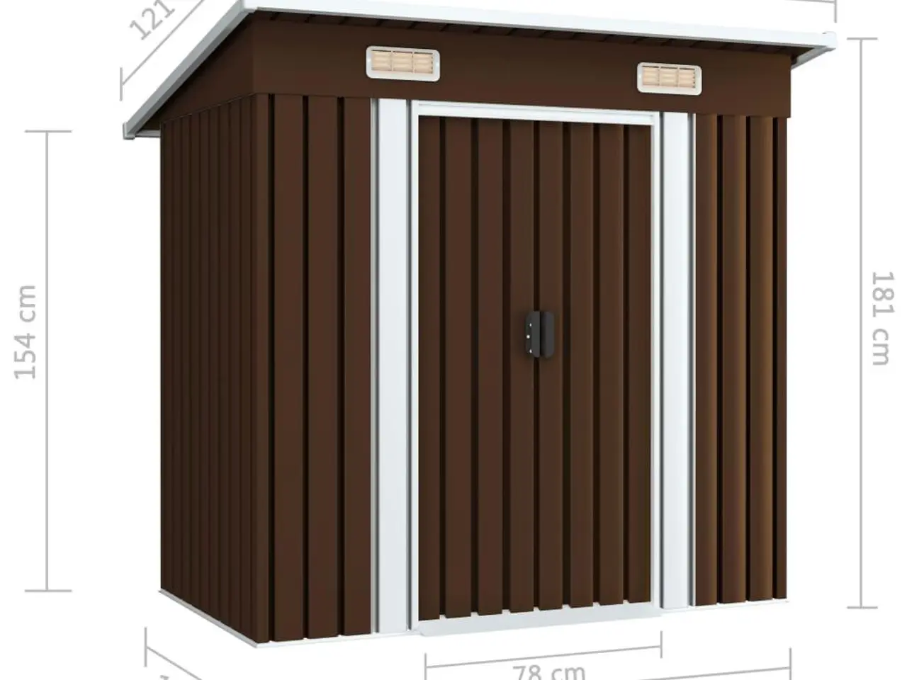Billede 8 - Redskabsskur i galvaniseret stål 194 x 121 x 181 cm - brun