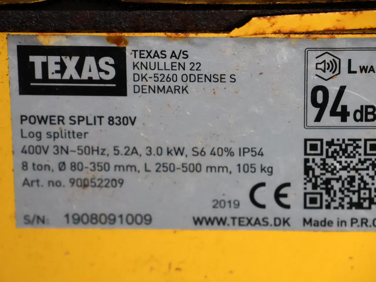 Billede 6 - 8 tons Texas brændekløver power split 830V, 380v.