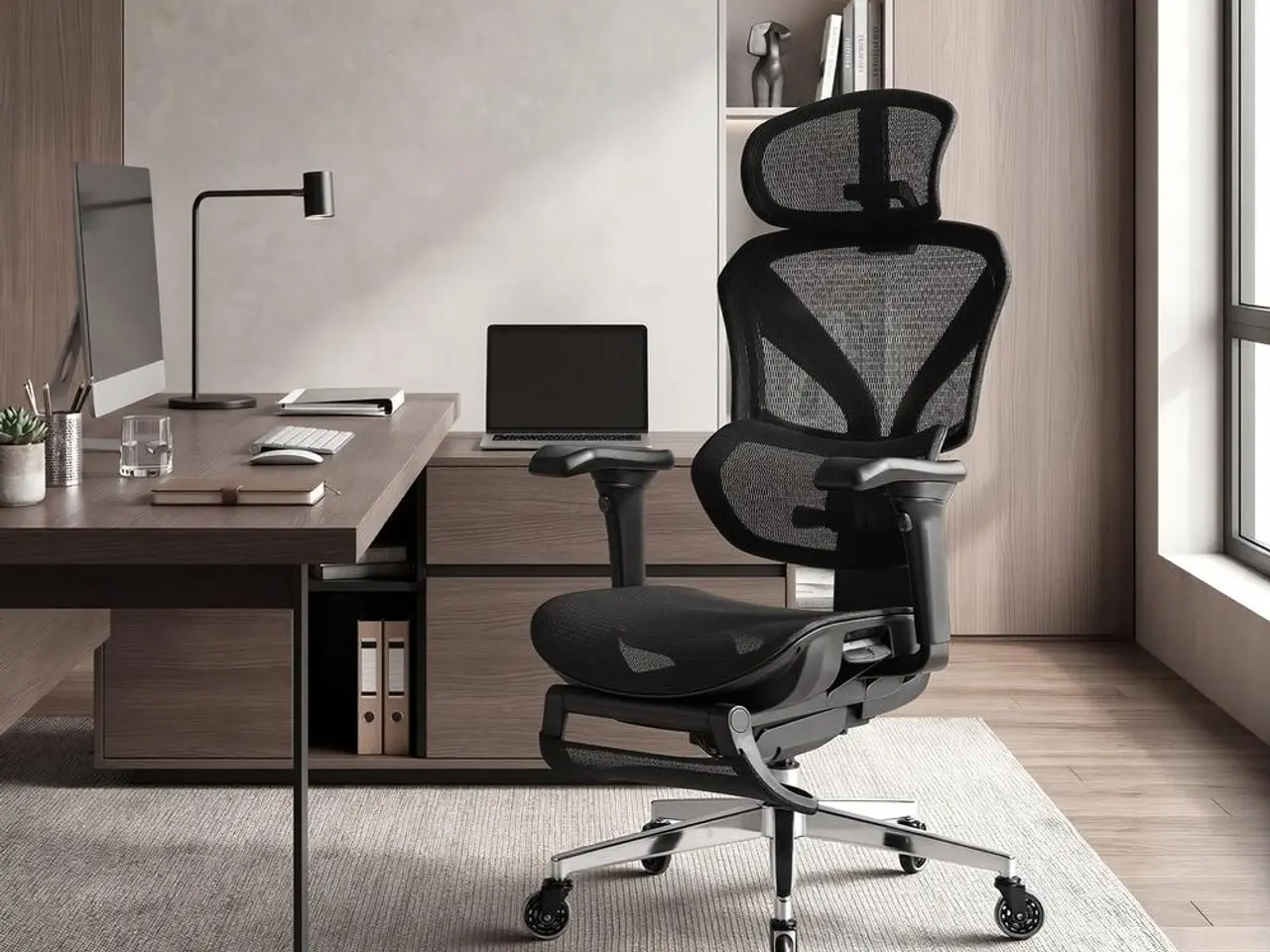 Billede 2 - Ergonomisk kontorstol med dobbelt ryglæn - Ink Black