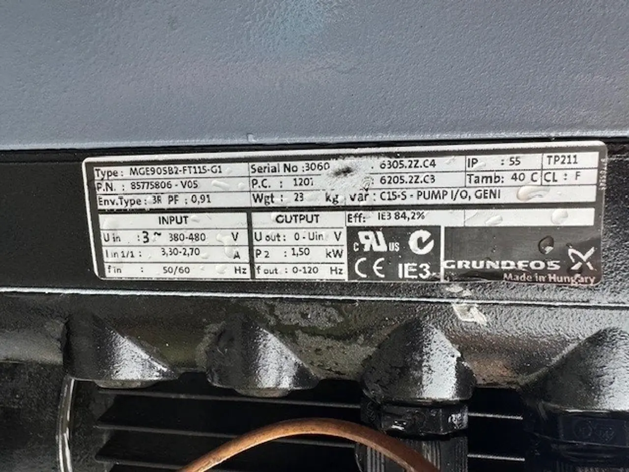 Billede 5 - Grundfos pumpe med frekvens- og trykstyring