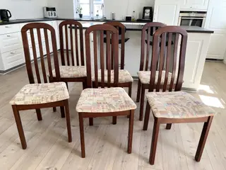 6 Spisebordsstole, Findahl Møbelfabrik Dansk Desig