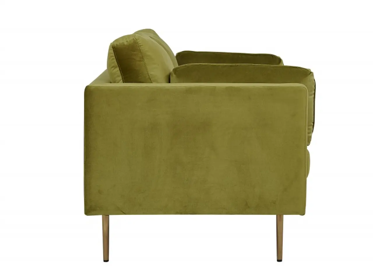 Billede 25 - Boom Sofa Grøn Velour med messingfarvet stålben