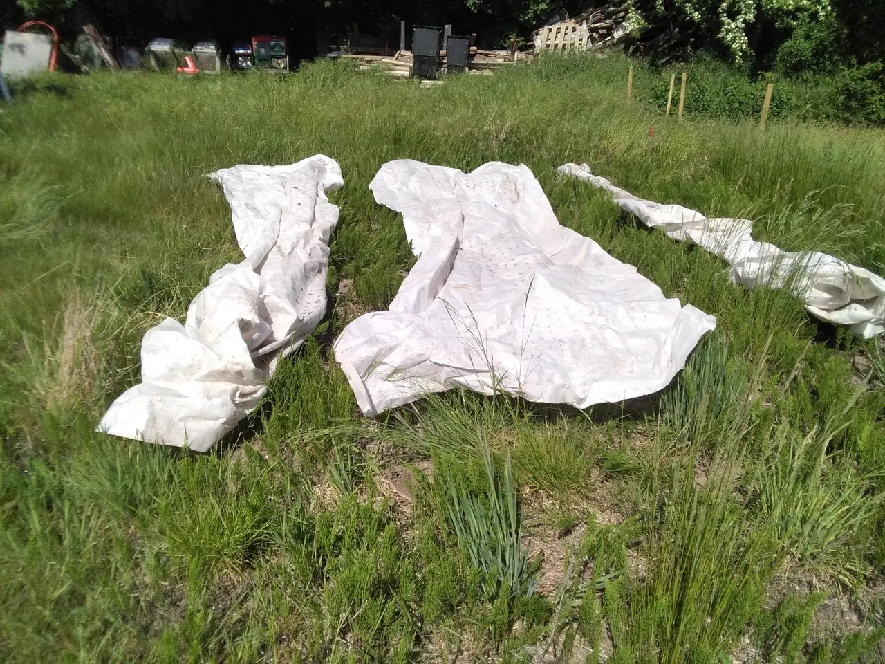 Billede 1 - 3 fiber duge Ca 1,5 X 5 m Brugte OK m små huller