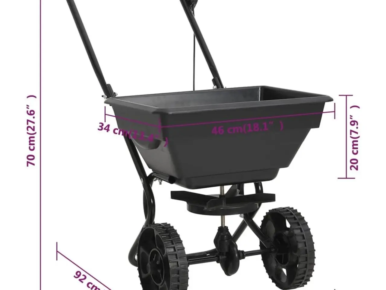Billede 8 - Saltspreder 80x46x75 cm 15 l PVC og stål