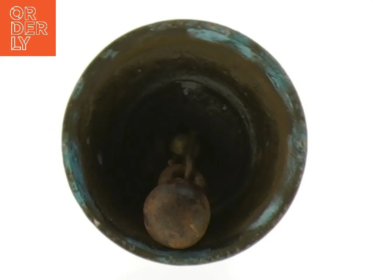 Billede 3 - Antik messing klokke med dansk emble (str. 10 cm)
