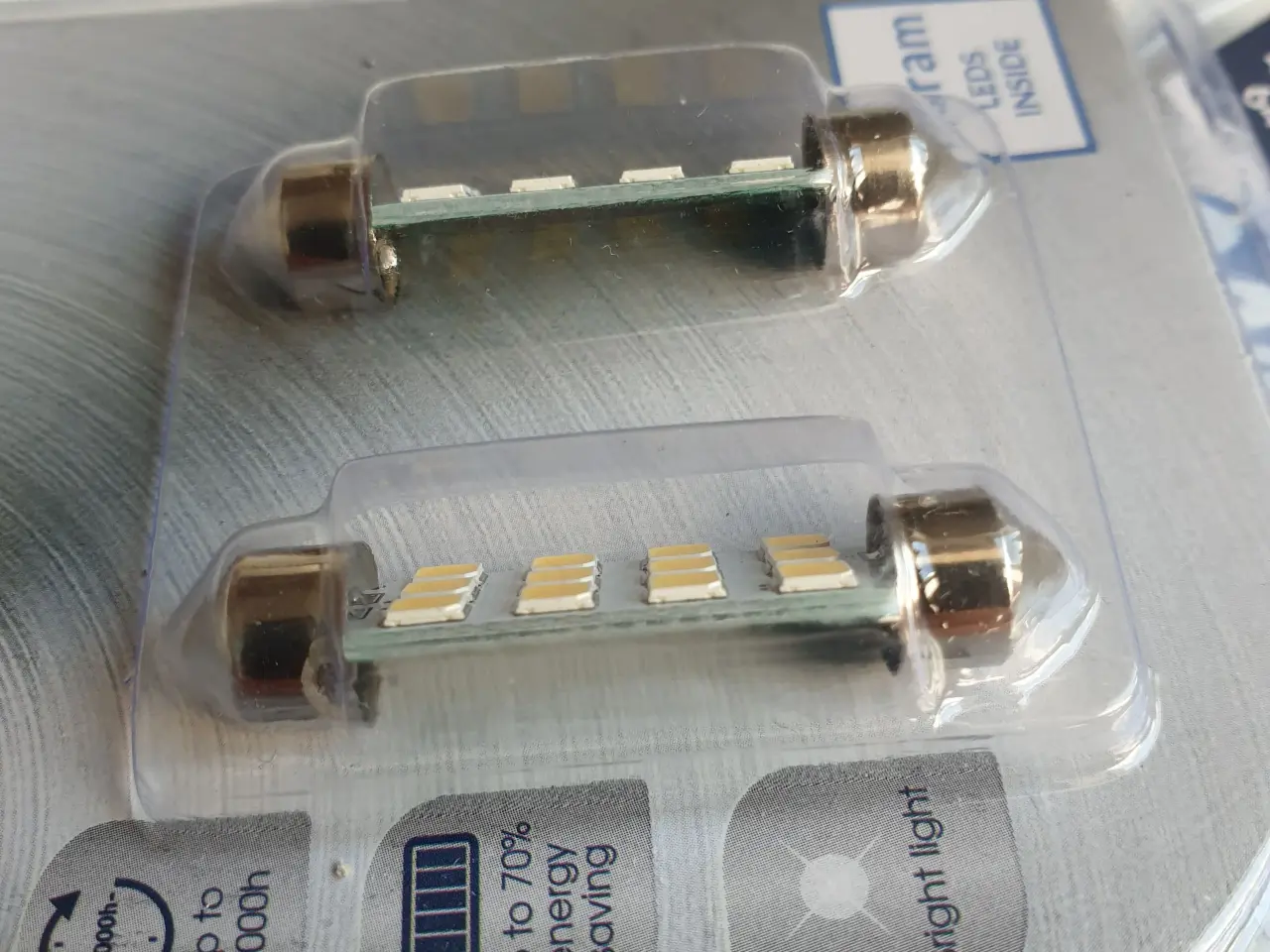 Billede 4 - LED Pærer 2 x 12 SMD 2835 LED C5W C10W SV8.5-8 41m