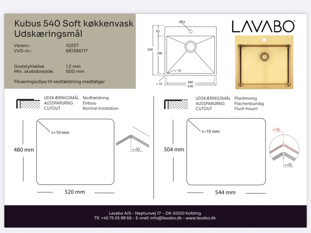Billede 3 - Lavabo vask Køkken “sand”