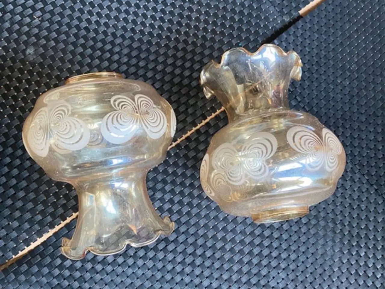 Billede 5 - 2 stk. Vintage lampeskærme i glas