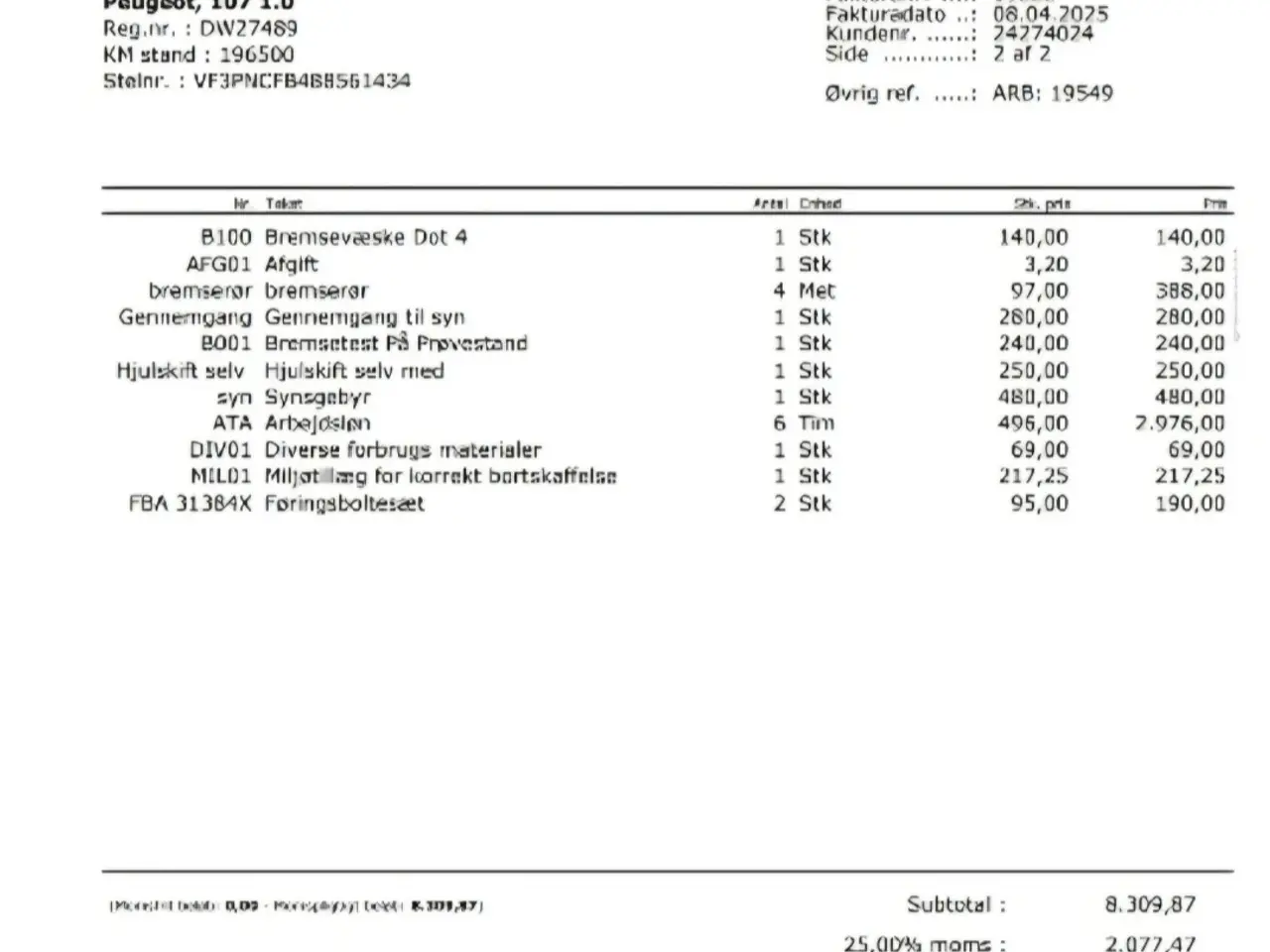 Billede 16 - Nysynet Peugeot 107.