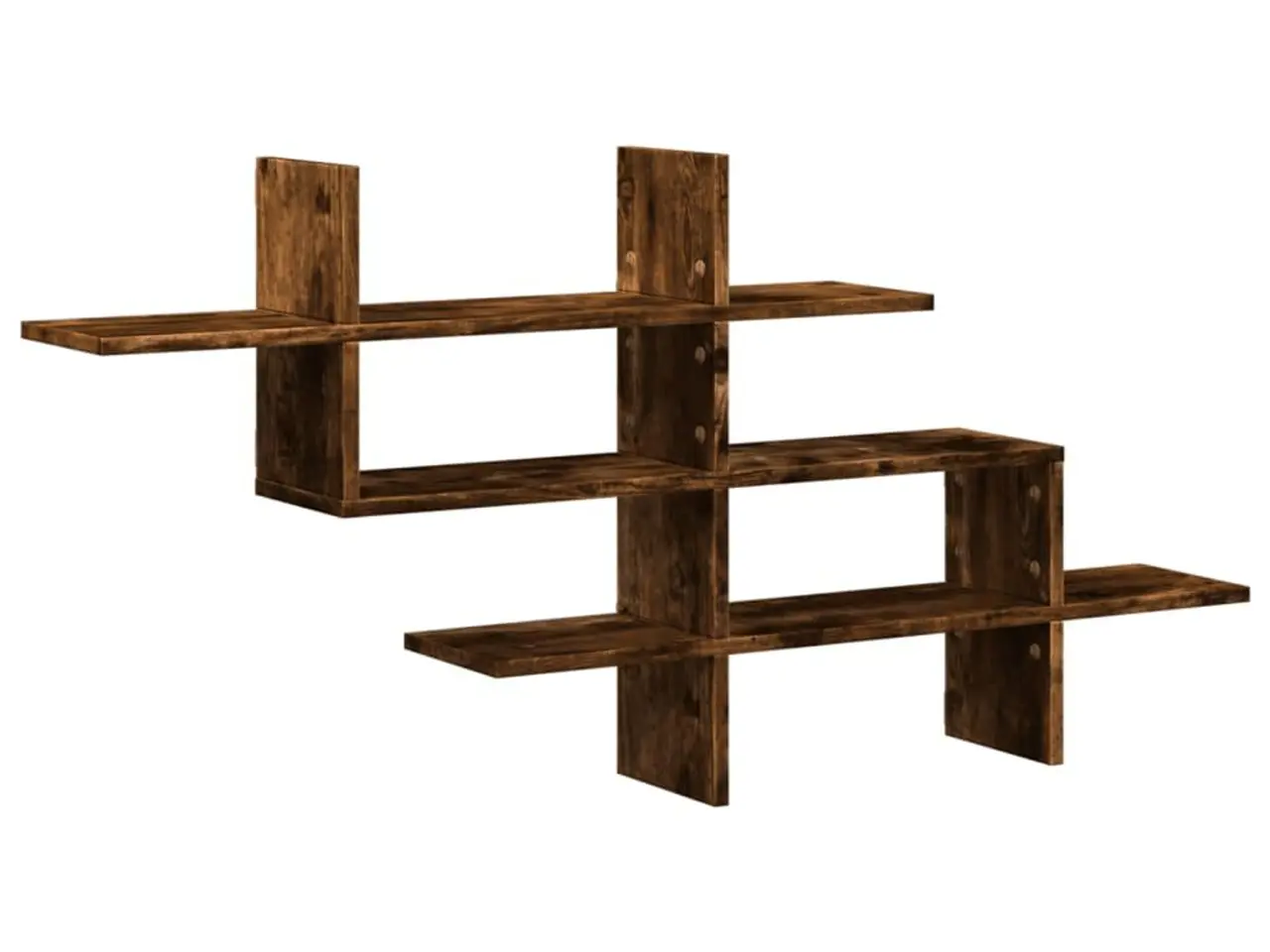 Billede 2 - Væghylde 124,5 x 18 x 60,5 cm - røget egetræsfinish