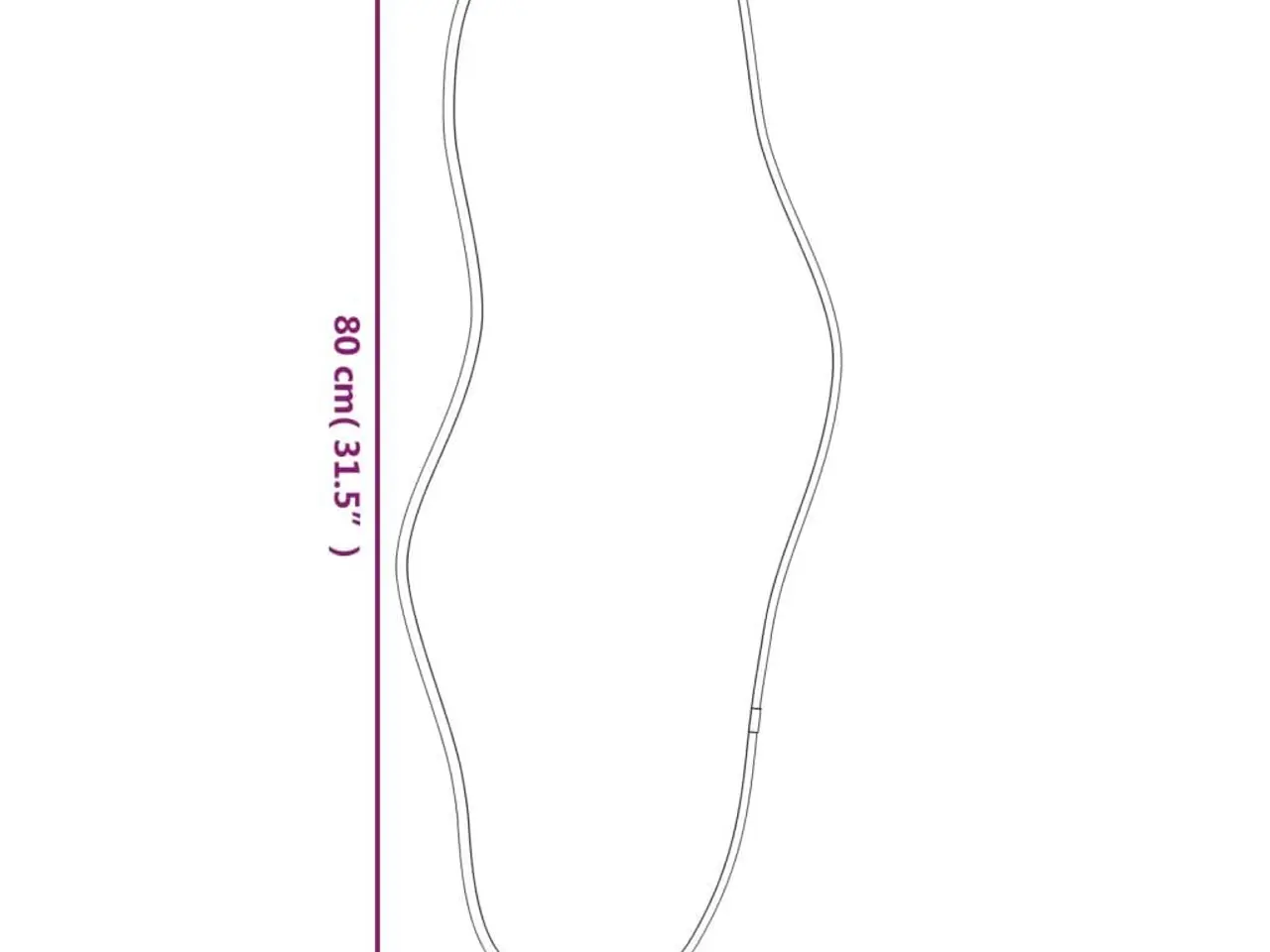 Billede 6 - Vægspejl 80 × 35 cm - sølvfarvet, organisk form