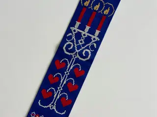 Broderet klokkestreng, blå