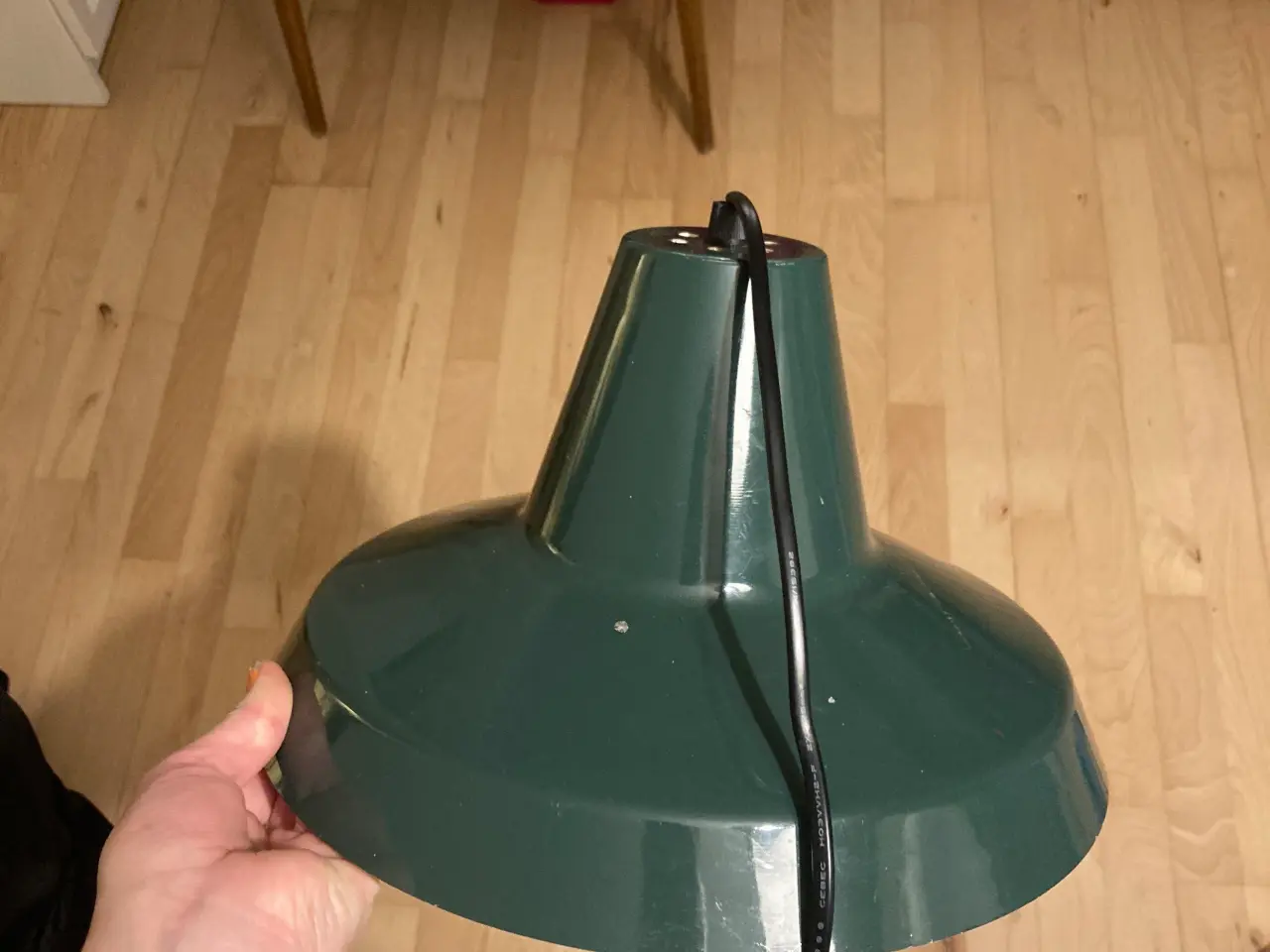 Billede 1 - Flaskegrøn loftslampe