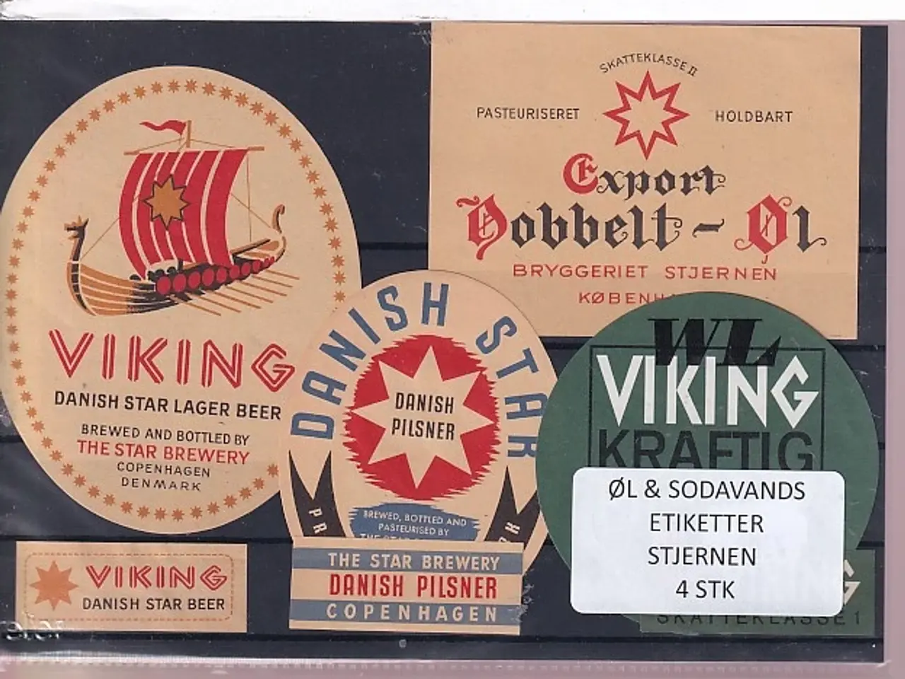 Billede 1 - Øl og Sodavands Etiketter - Bryggeriet Stjernen - 4 Stk.