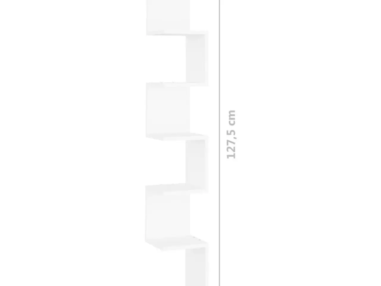 Billede 8 - Væghængt hjørnehylde 20x20x127,5 konstrueret træ hvid