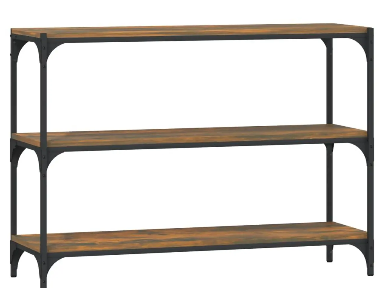 Billede 2 - Bogreol med 3 hylder - røget egetræ, 100 x 33 x 70,5 cm