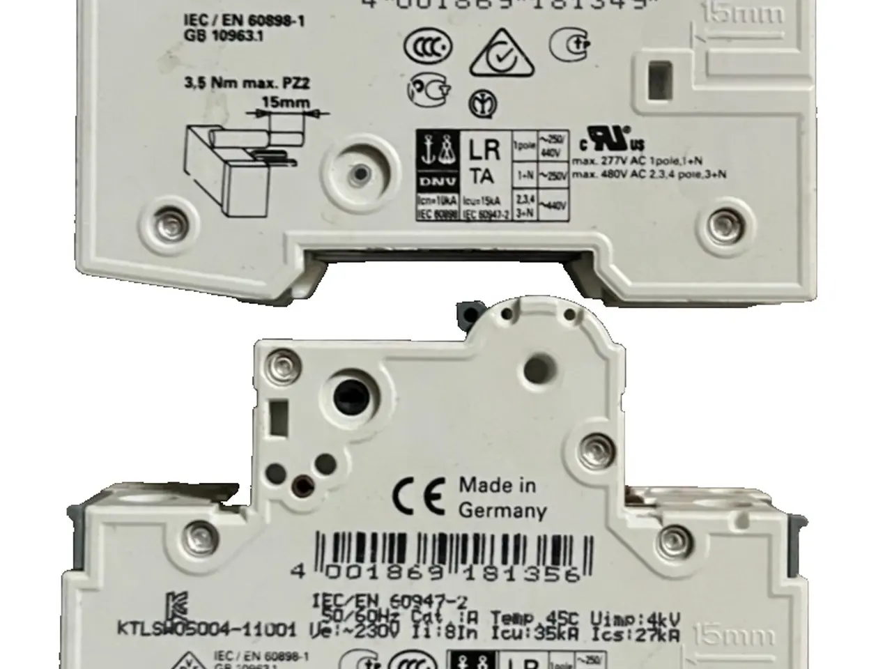 Billede 1 - 2x Siemens MCB automatsikring & Auxiliary Switches