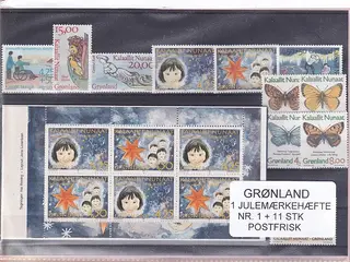 Grønland - Julemærkehæfte Nr. 1 + 11 Stk. - Postfrisk