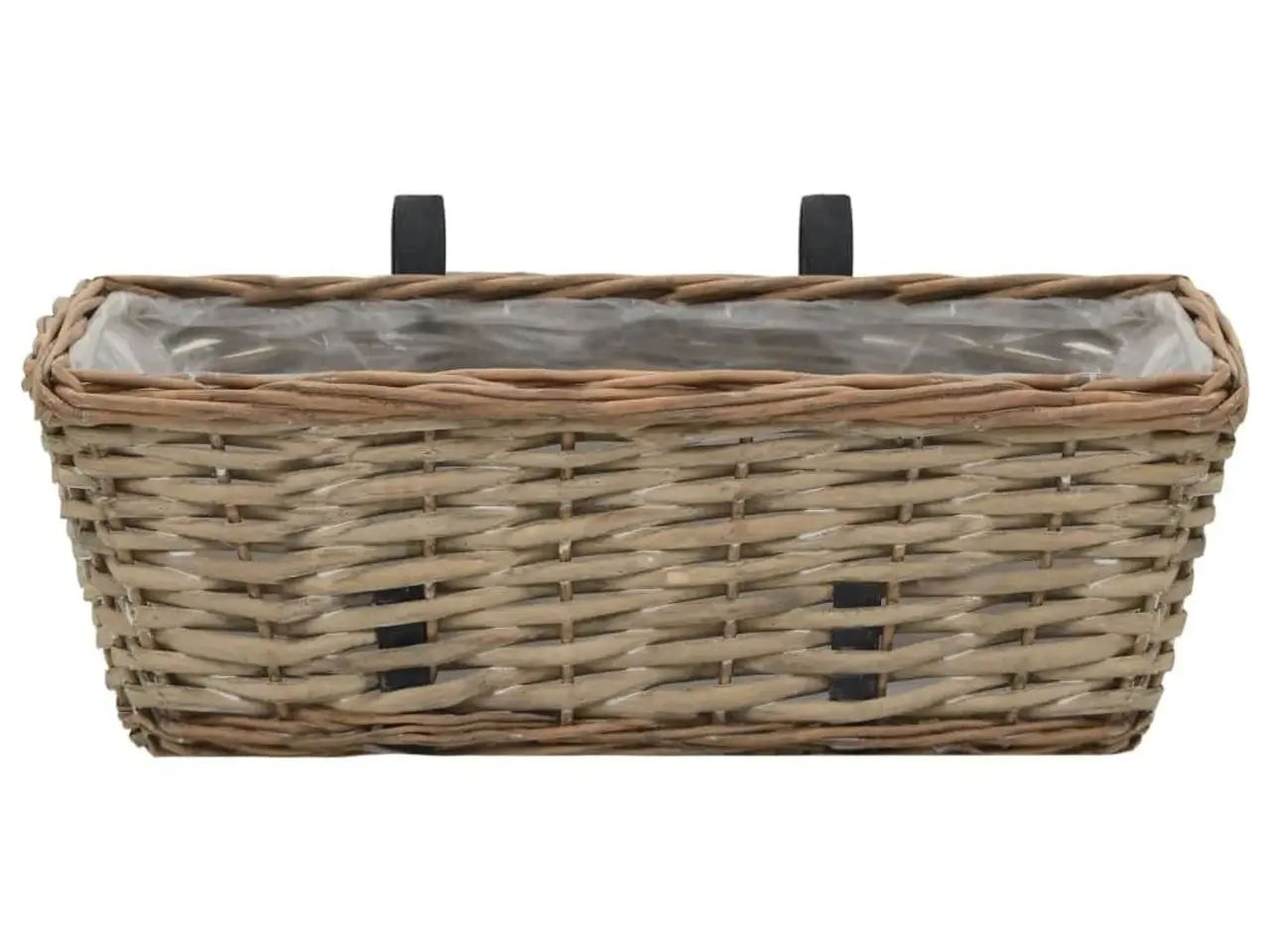 Billede 4 - Plantekasser til altan - 2 stk. kurveflet med PE-foring, 40 cm