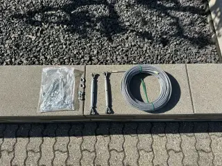 Ø6 stålwire ca. 30 meter samt bespænding