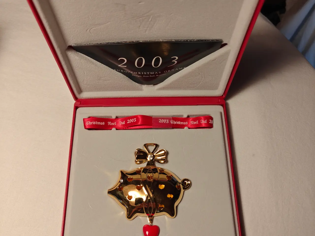 Billede 4 - 2 Georg Jensen juleuro 1991 og 2003 med silkebånd