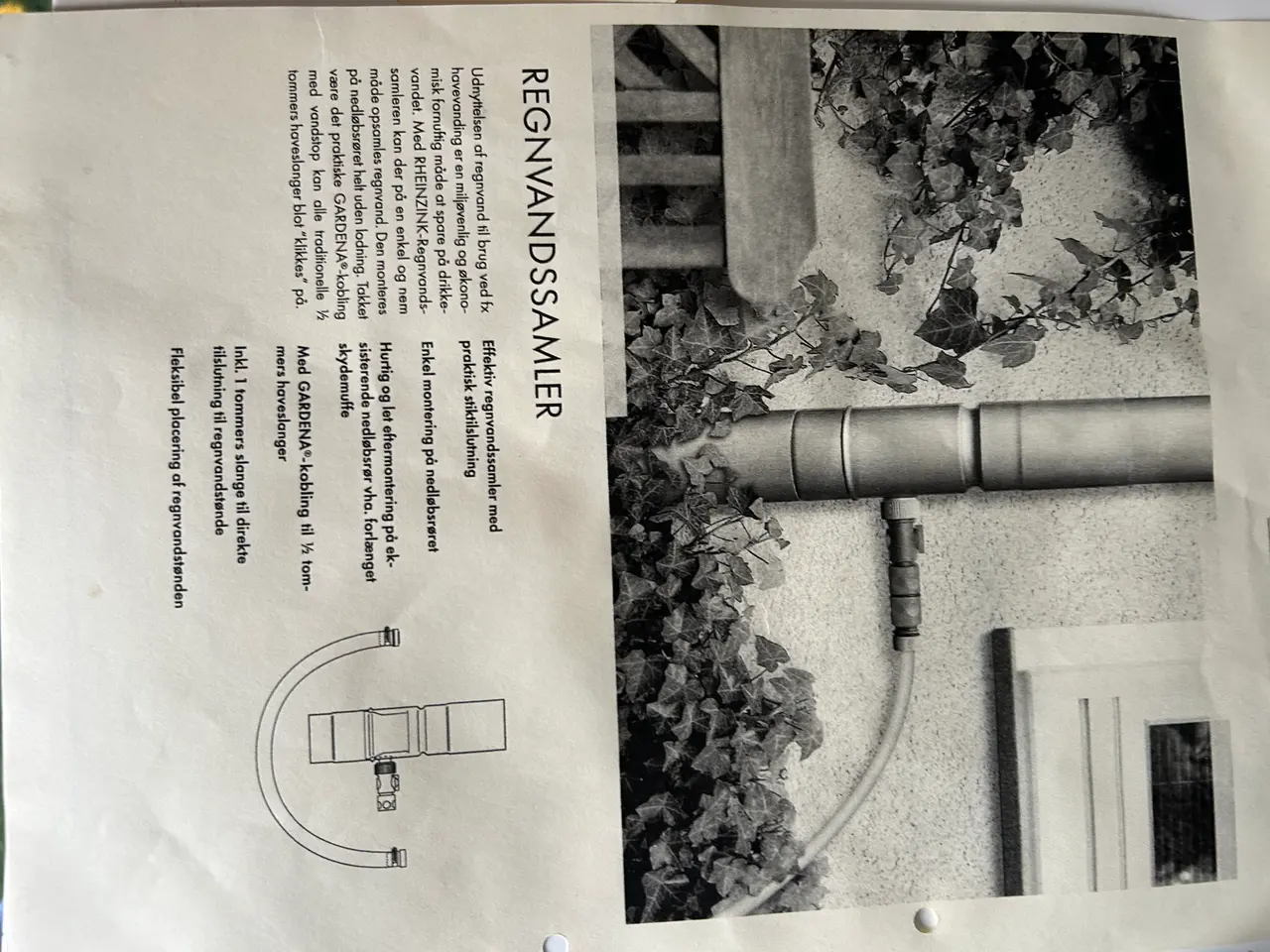 Billede 1 - regnvandsamler med gardena stik.76 mm
