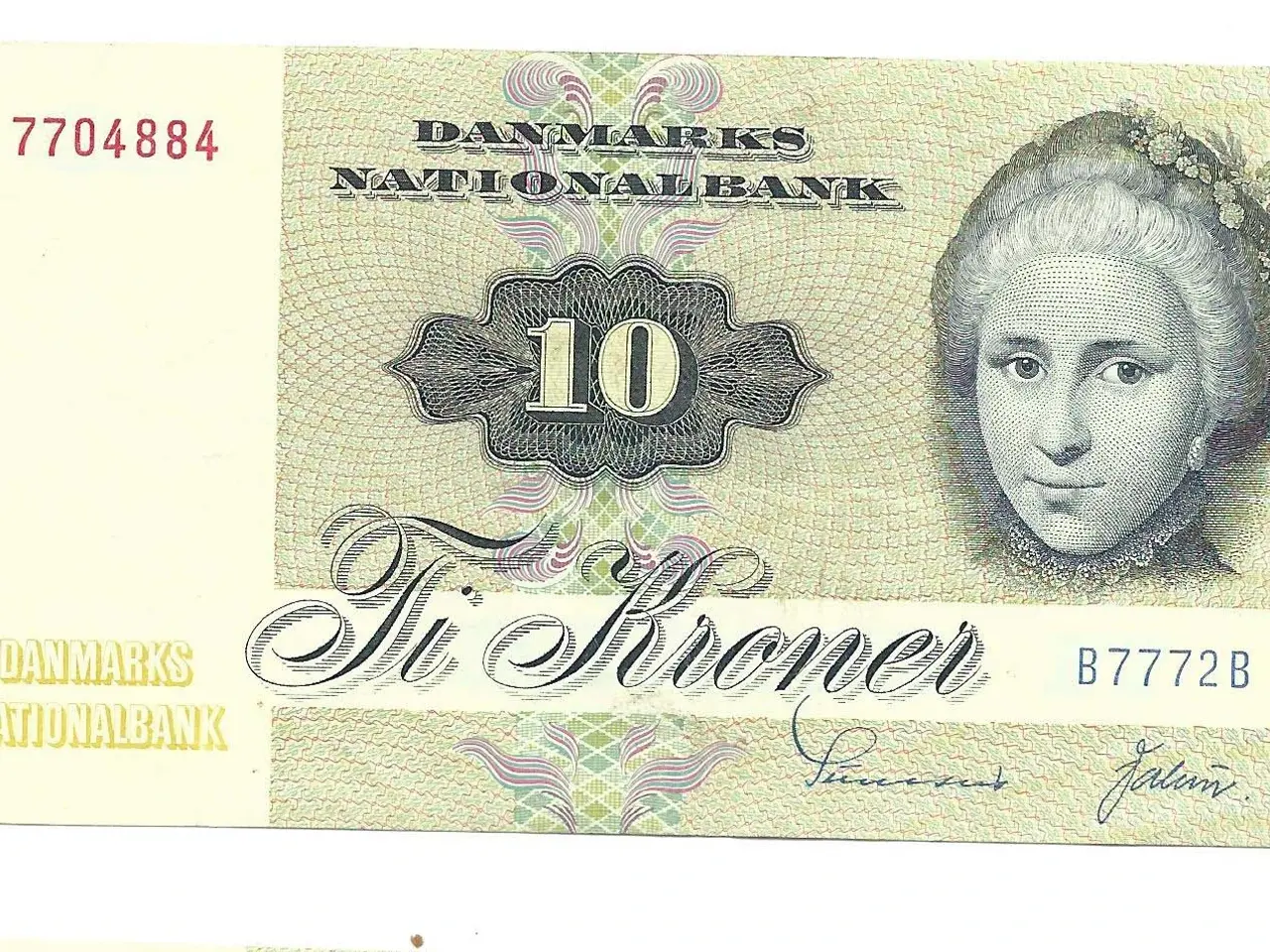 Billede 1 - Dansk pengeseddel, 10 kr. Serie 1972